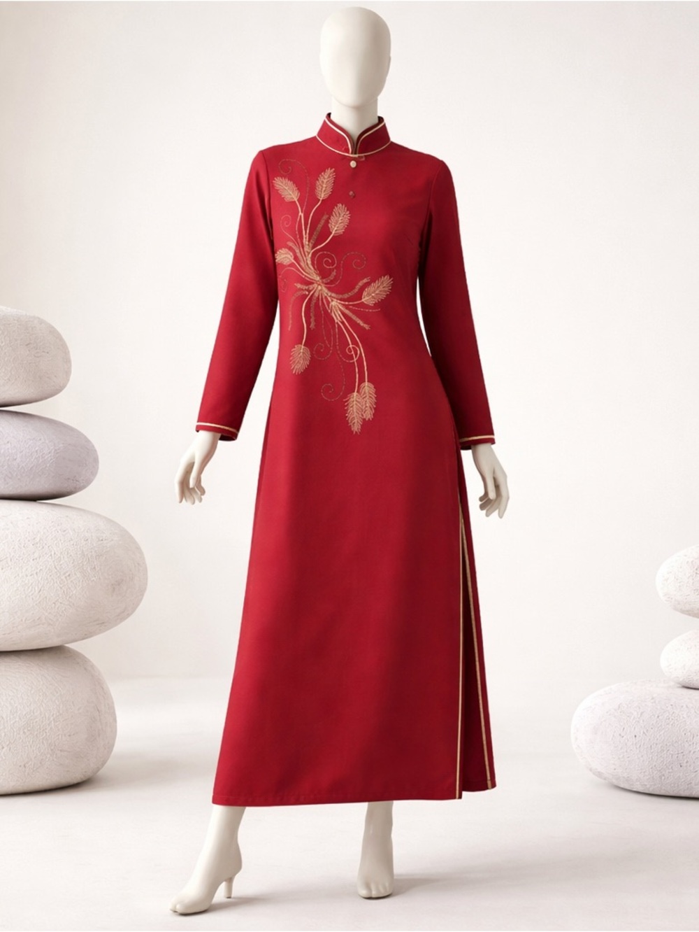 DNZ Fashion Boutique Cape Abaya Kaftan Maroon Size 40